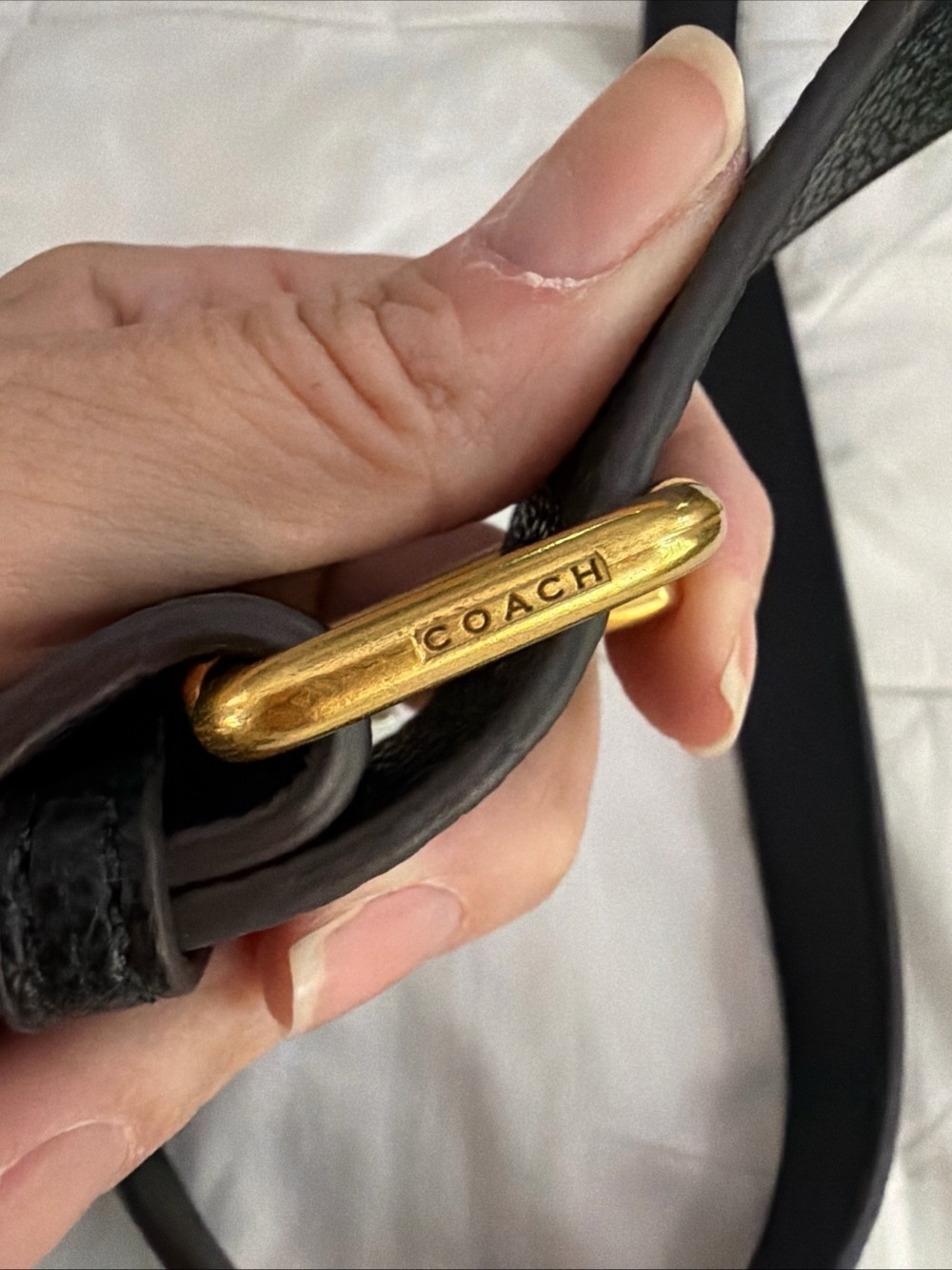 Coach Black Leather D Ring Adjustable Removable Purse Strap - Picture 3 of 5